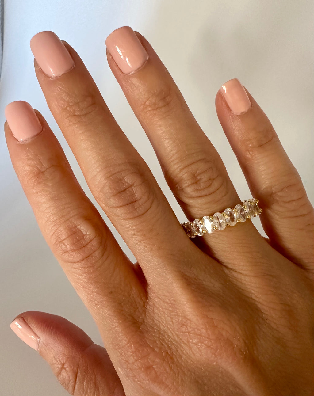 18k Gold Filled Oval CZ Eternity Ring