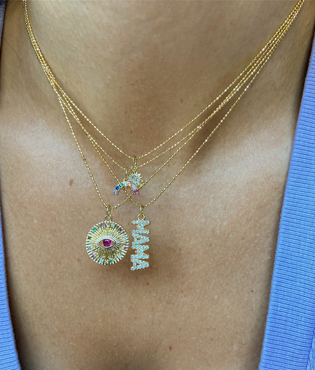 Gold Rainbow Charm Necklace