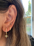 Pearl and Turquoise Star Huggie Earrings
