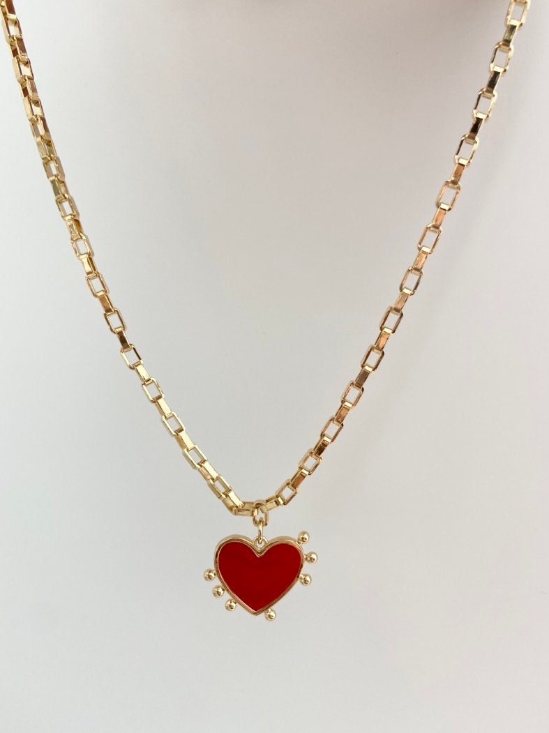 Red Heart Statement Necklace