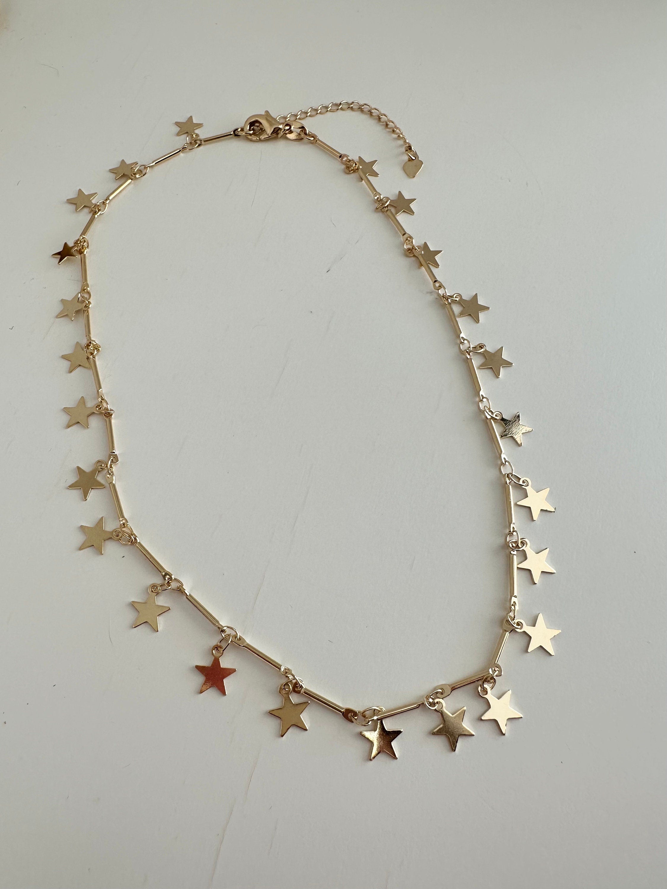 18k Gold Filled Star Charm Necklace, Dainty Layering Jewelry