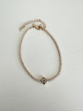 18k gold filled Diamond shape gold CZ Tennis bracelet