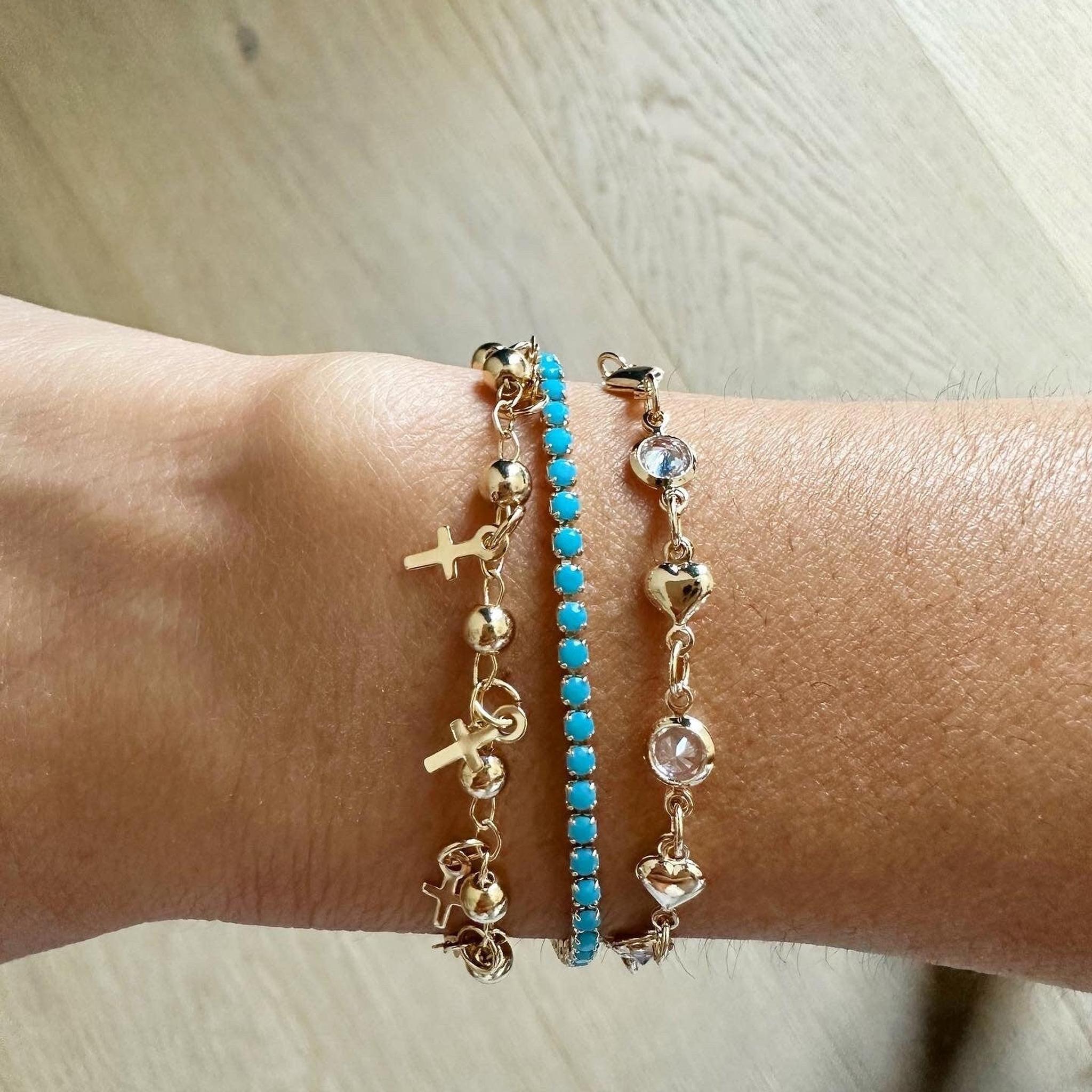 Turquoise CZ Tennis Bracelet