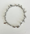 Rhodium Filled Cross Charm Bracelet: 18k Gold Dainty Chain