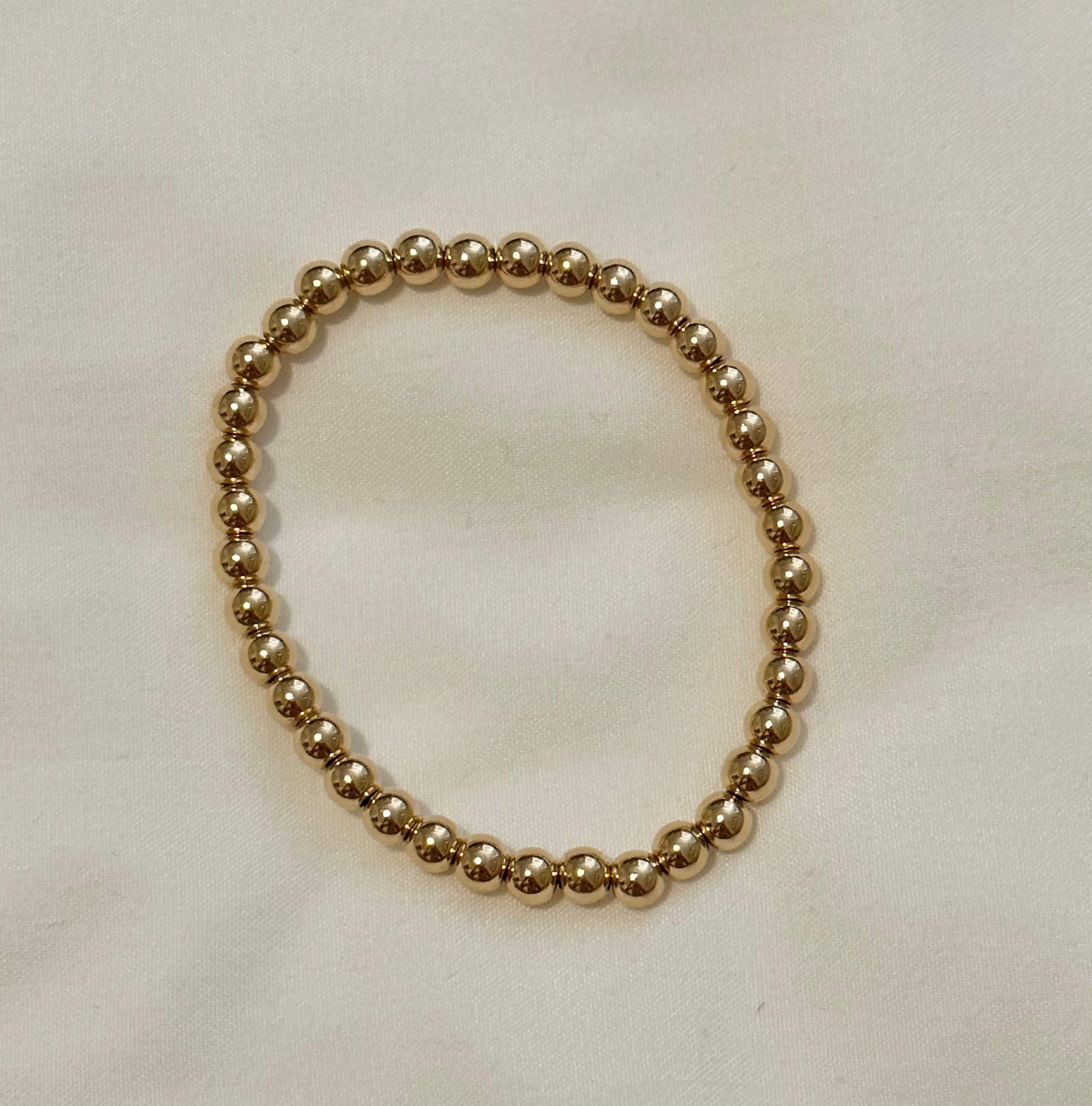 18k gold filled medium beaded Bracelet, Dainty Bracelet