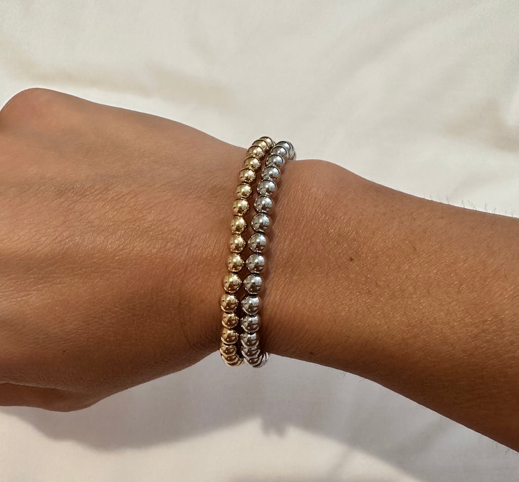 18k gold filled medium beaded Bracelet, Dainty Bracelet