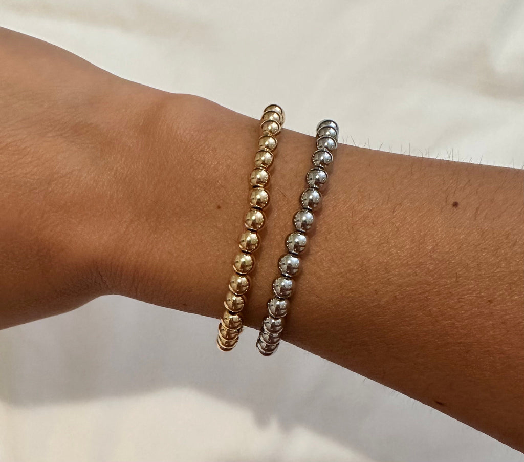 18k gold filled medium beaded Bracelet, Dainty Bracelet