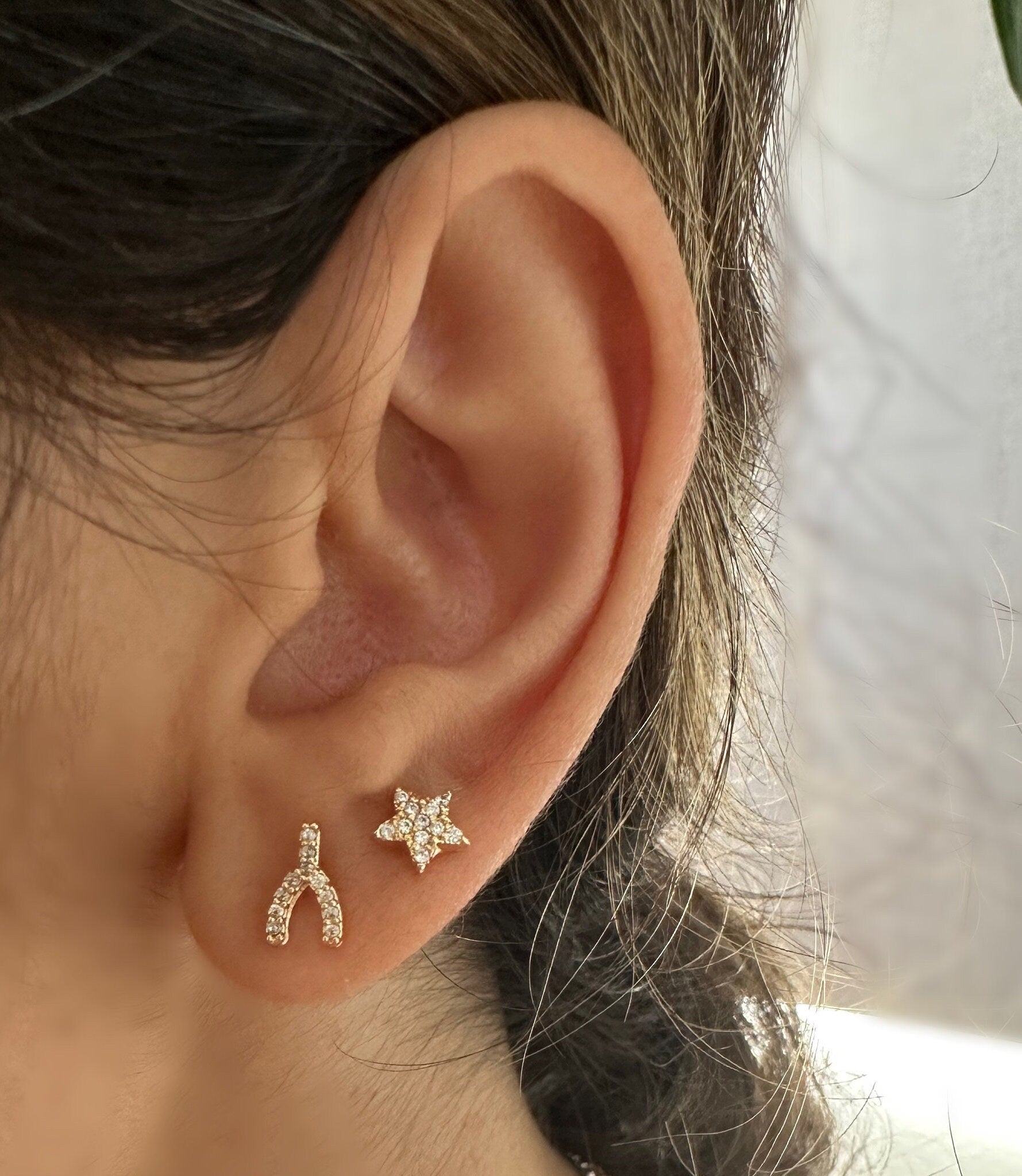 Gold Star Stud Earrings