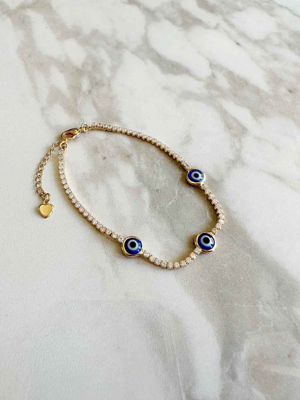 Blue Evil Eye Tennis Bracelet