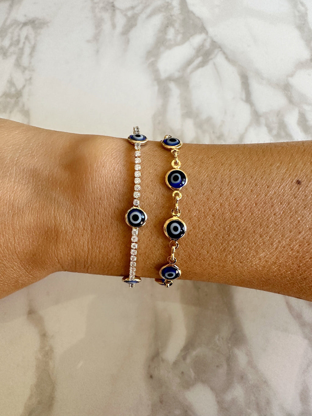 Blue Evil Eye Tennis Bracelet