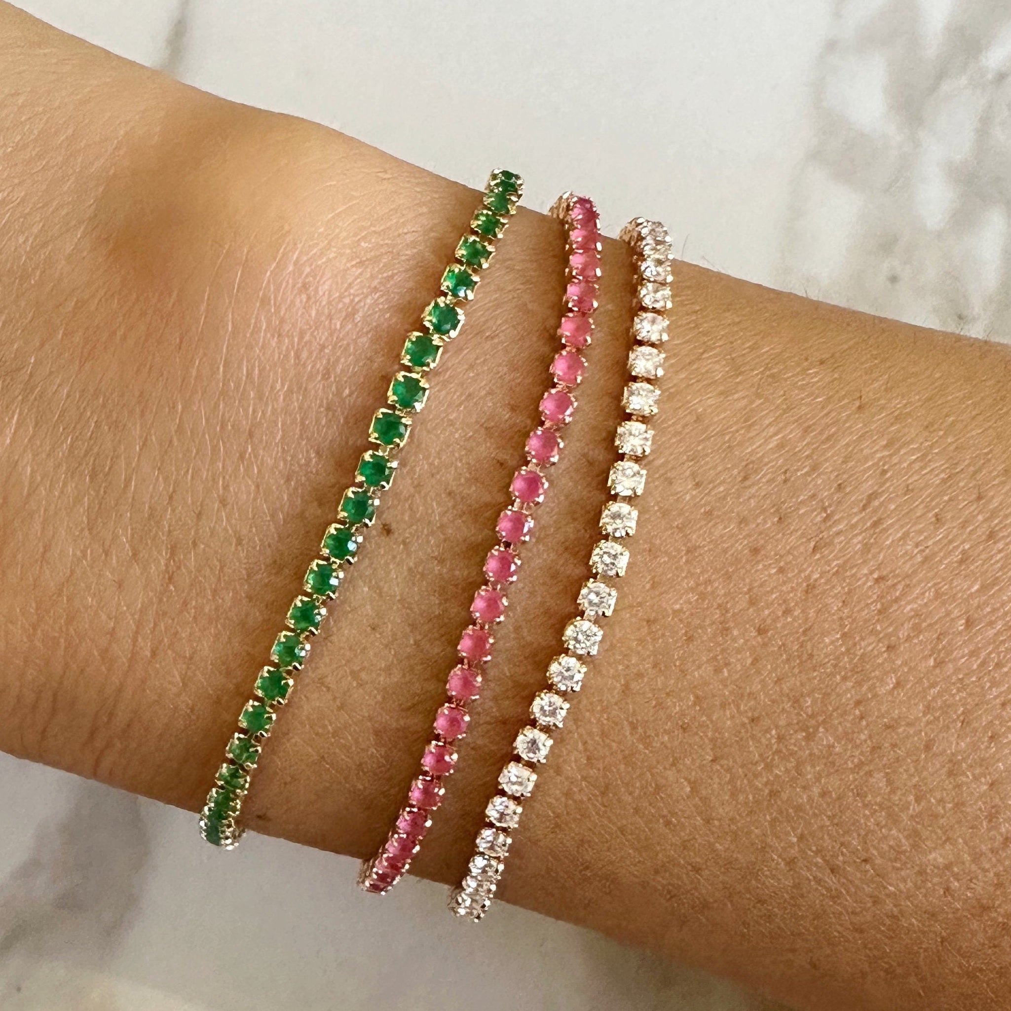 Pink CZ Tennis Bracelet