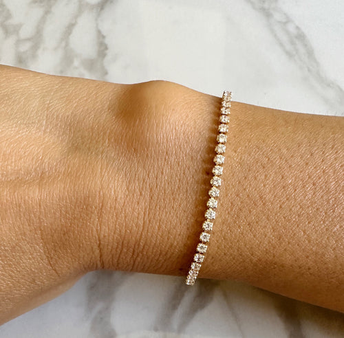 18k Gold Filled Clear CZ Tennis Bracelet