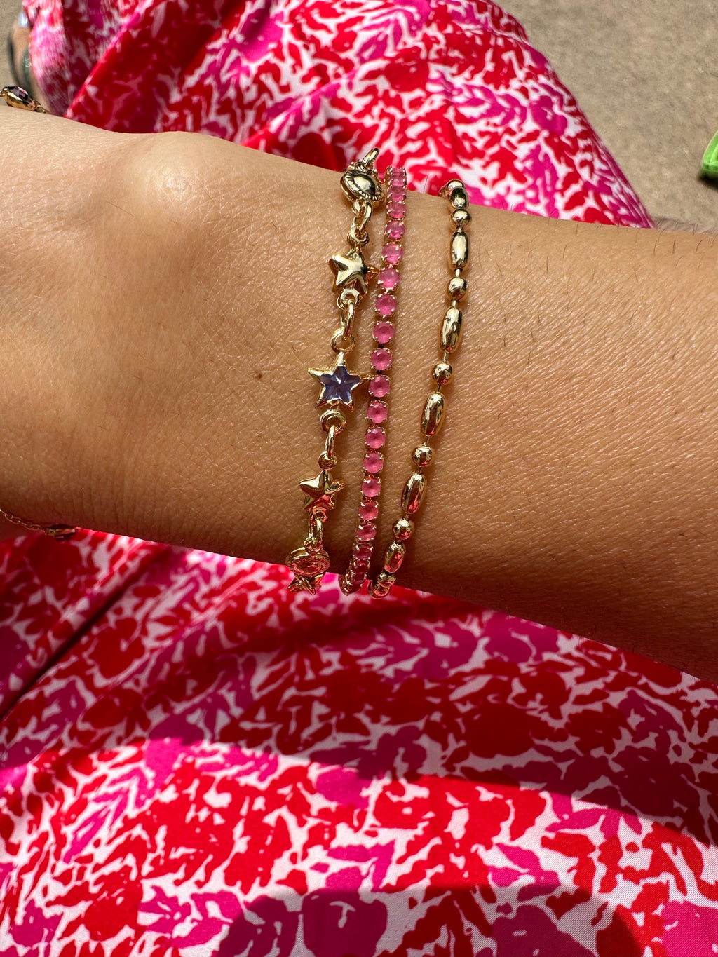 Gold and Blue Star Bracelet