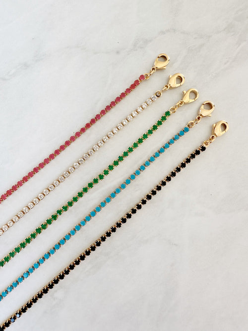 18k Gold Filled Green CZ Tennis Bracelet