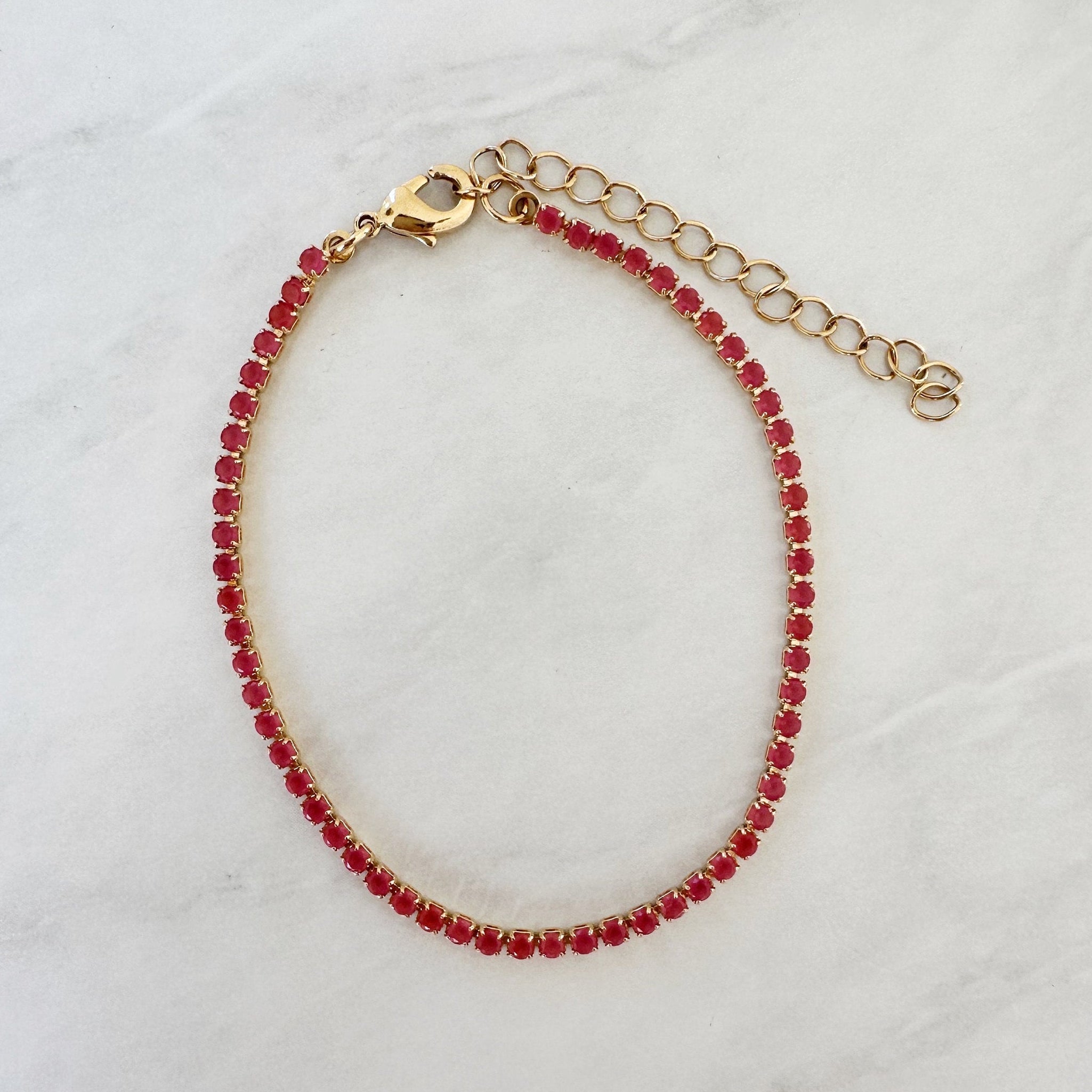 Pink CZ Tennis Bracelet