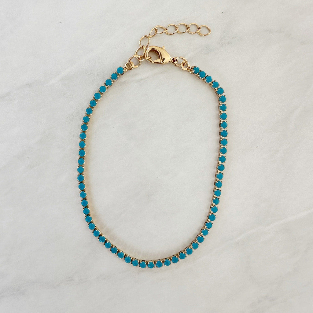 Turquoise CZ Tennis Bracelet
