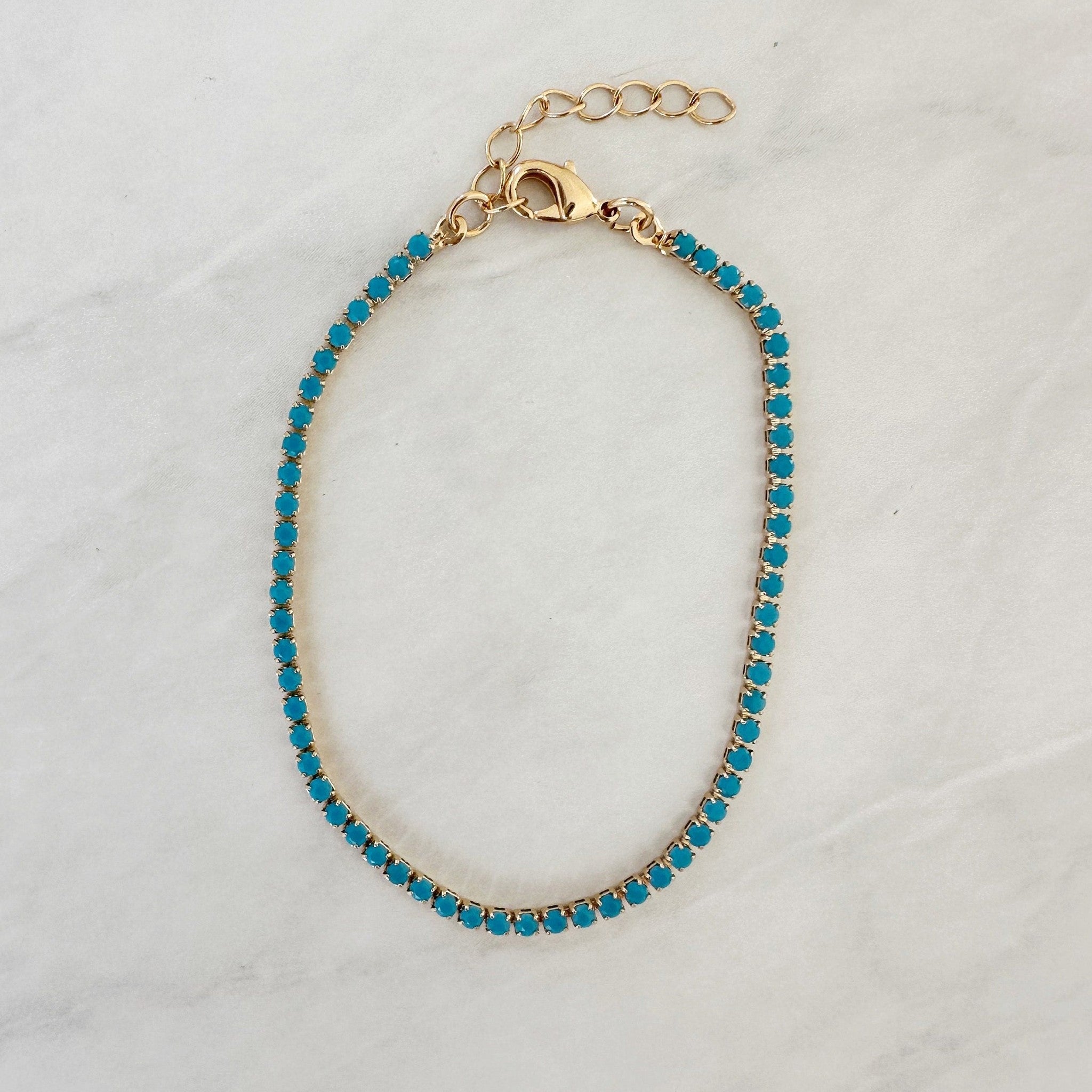 Turquoise CZ Tennis Bracelet