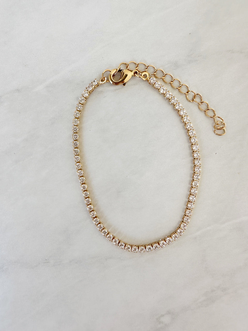 18k Gold Filled Clear CZ Tennis Bracelet