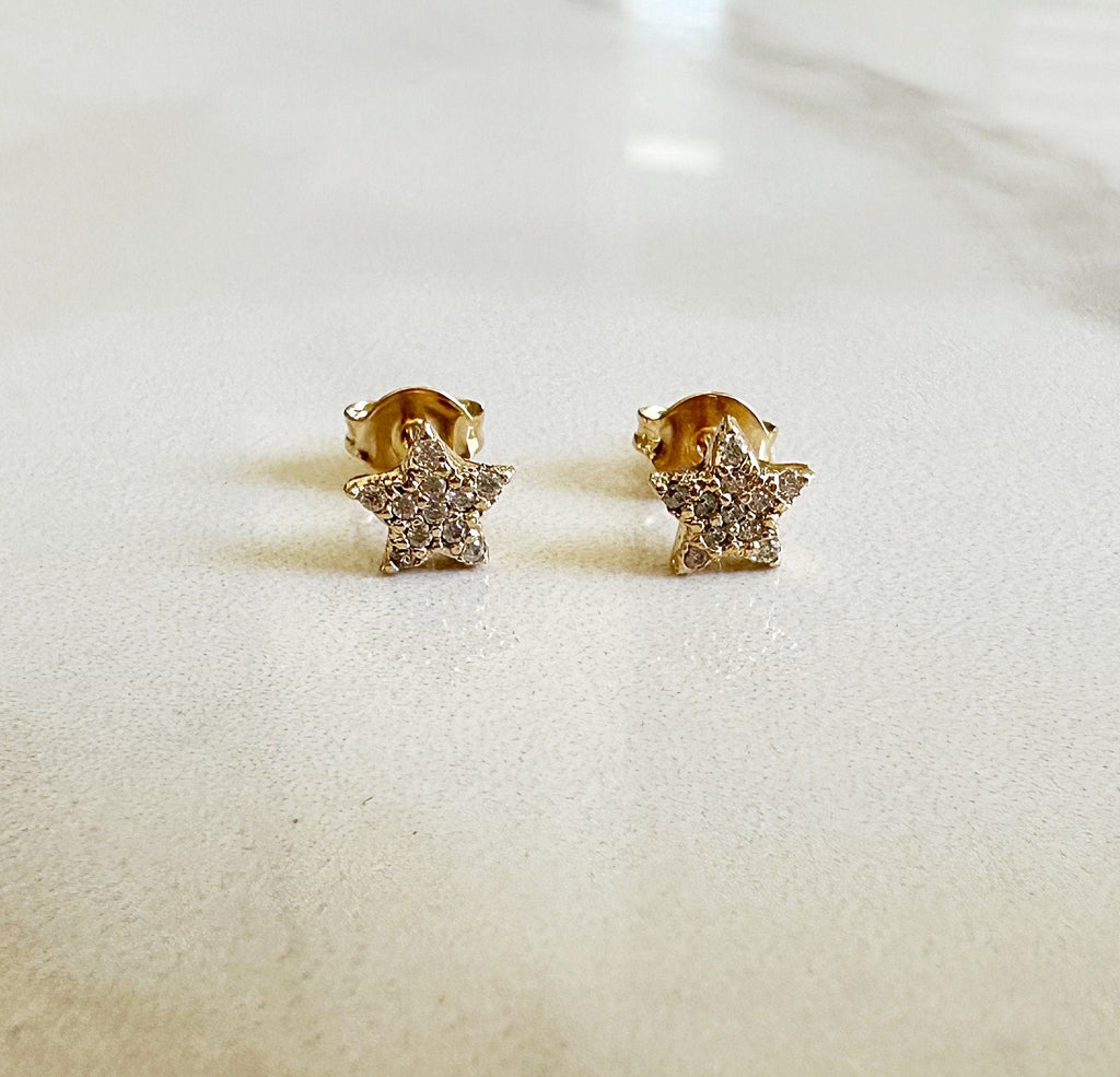 Gold Star Stud Earrings