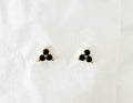 Small Black CZ Trio Stud Earrings: 18k Gold Plated Sterling Silver