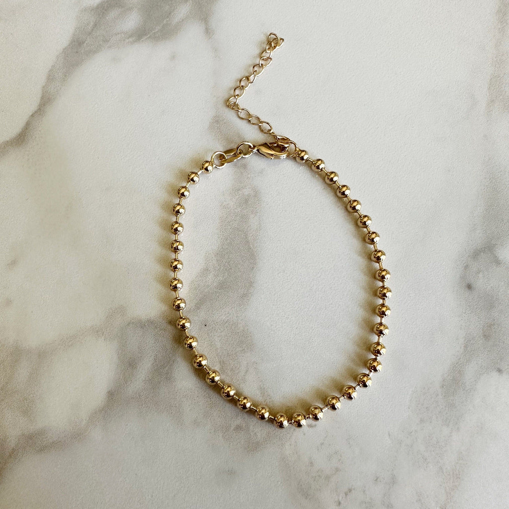 18k gold filled ball chain bracelet, dainty bracelet, gold layering bracelet