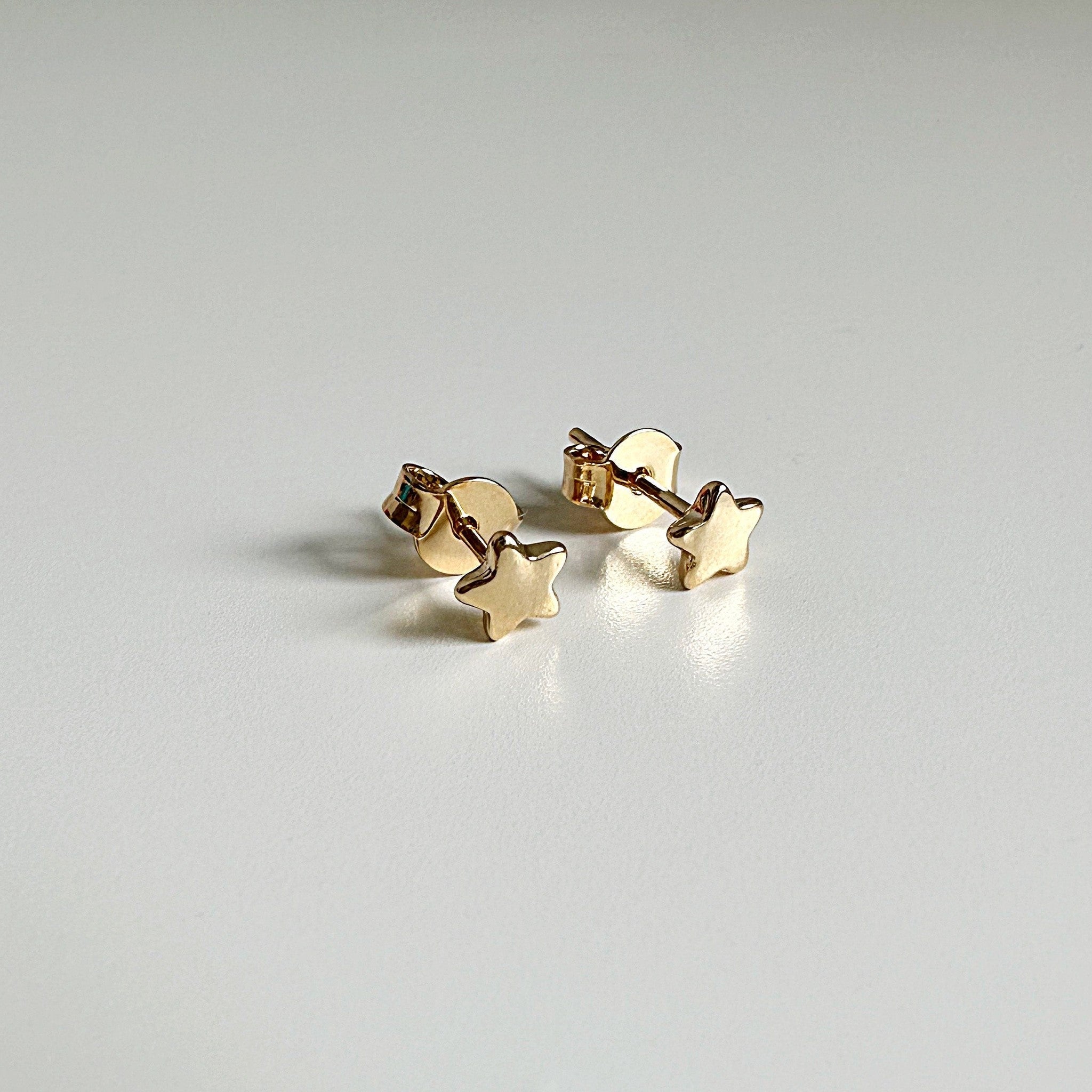 18k Gold Filled Star Stud Earrings: Celestial Jewelry