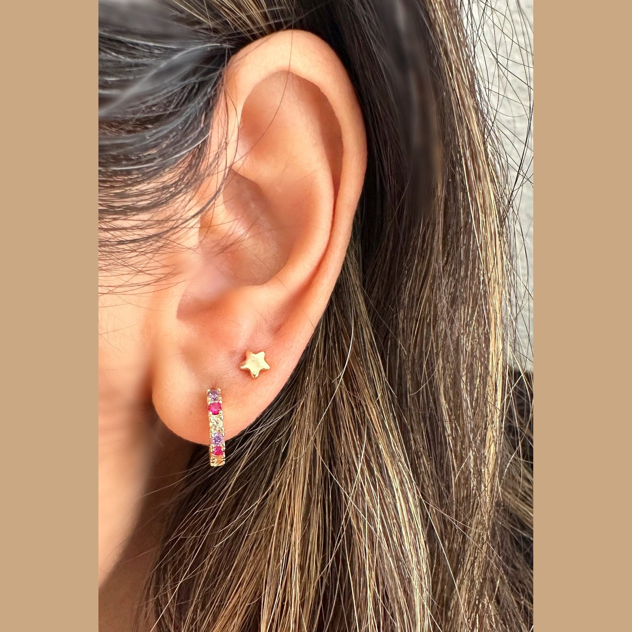 18k Gold Filled Star Stud Earrings: Celestial Jewelry
