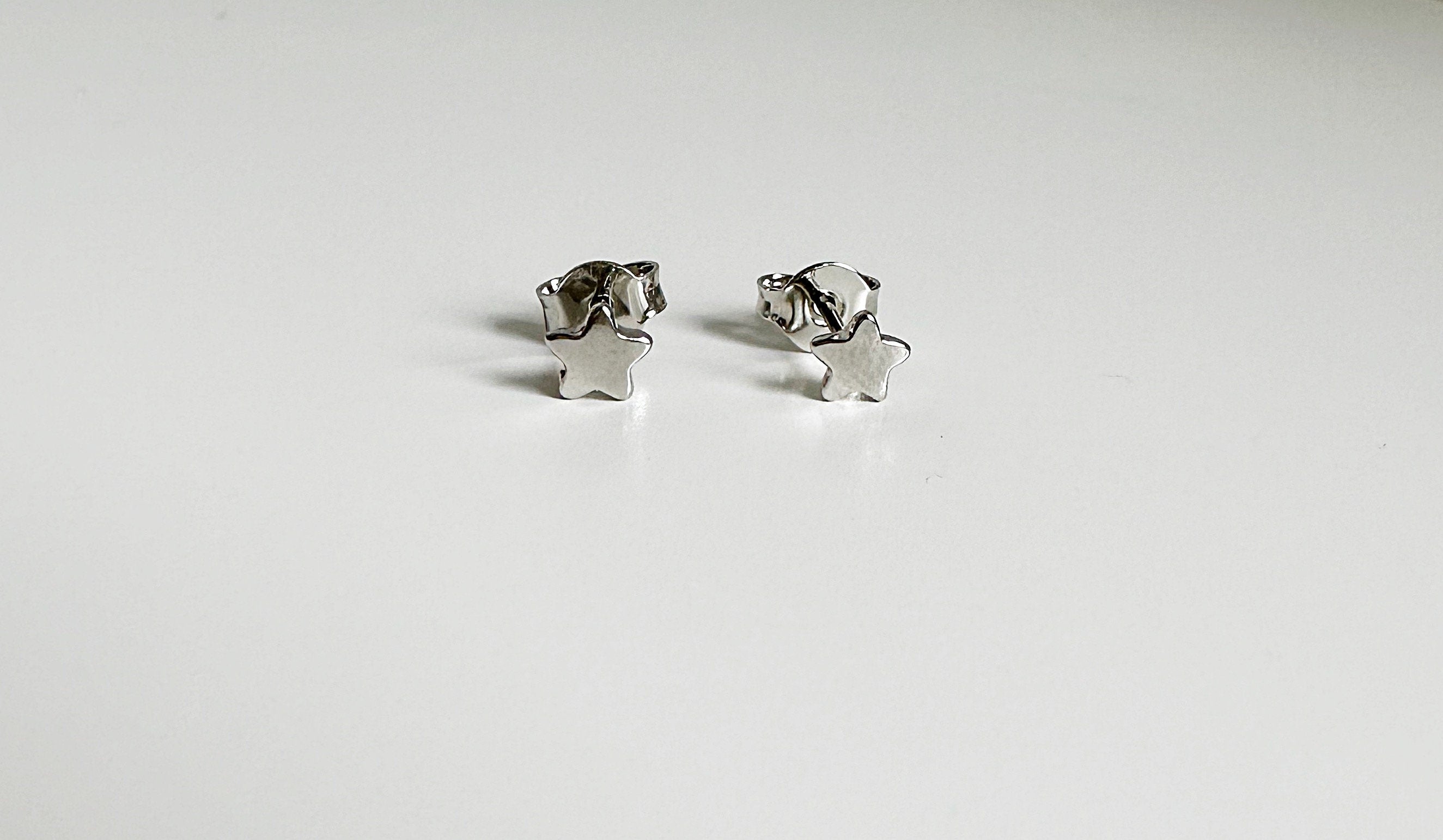 Rhodium Star Stud Earrings