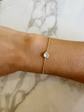 18k gold filled Clear CZ ball chain bracelet, dainty bracelet, cz bracelet