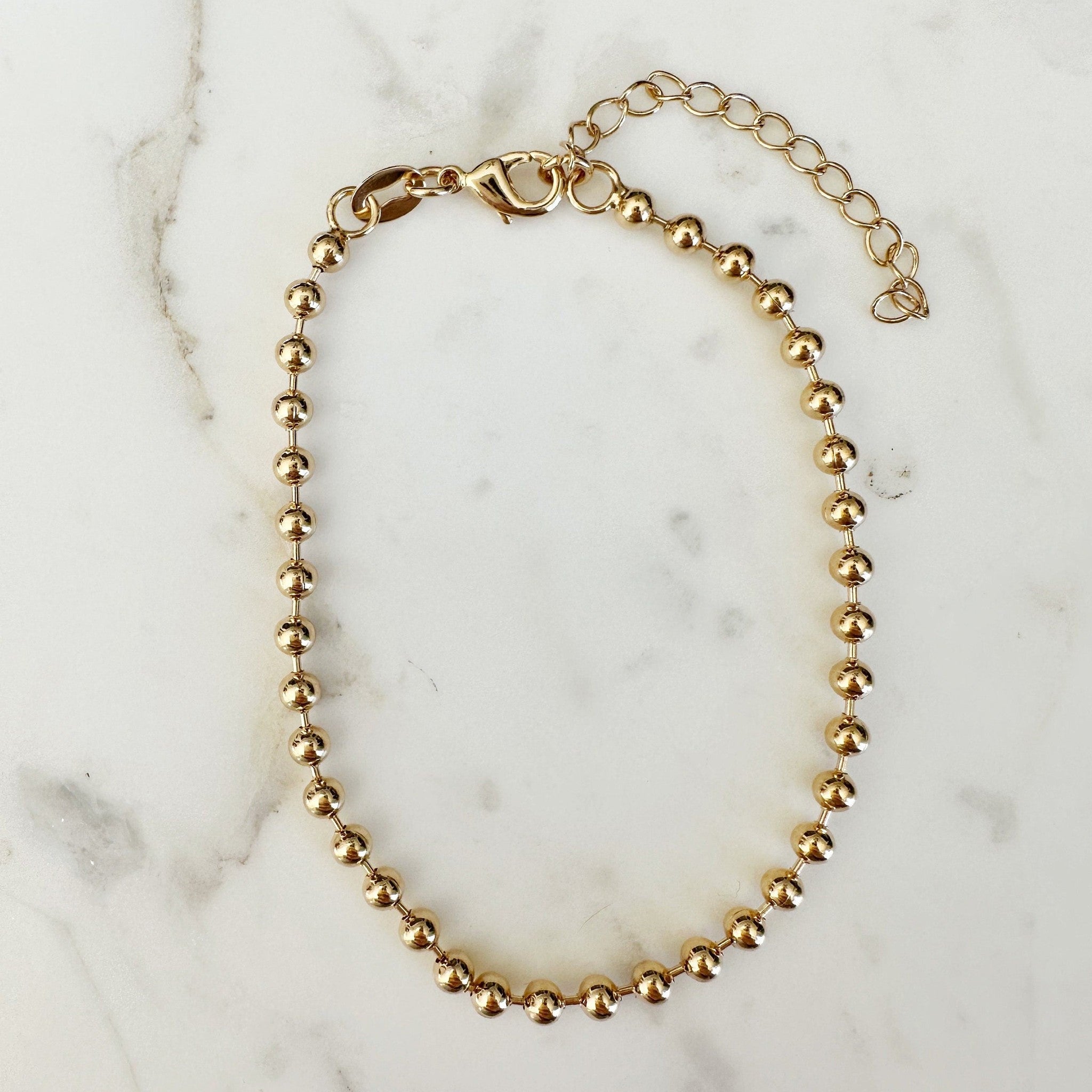 18k gold filled ball chain bracelet, dainty bracelet, gold layering bracelet