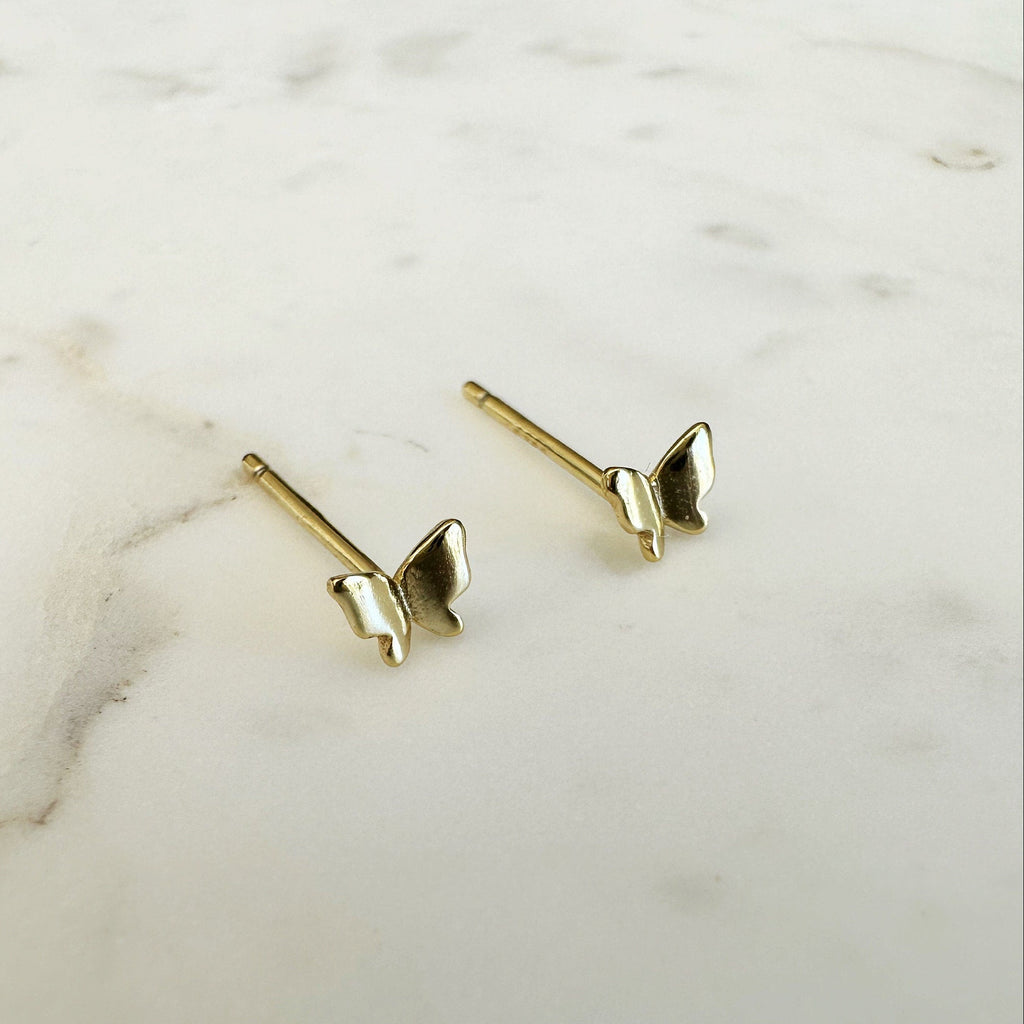 Gold Butterfly Stud Earrings