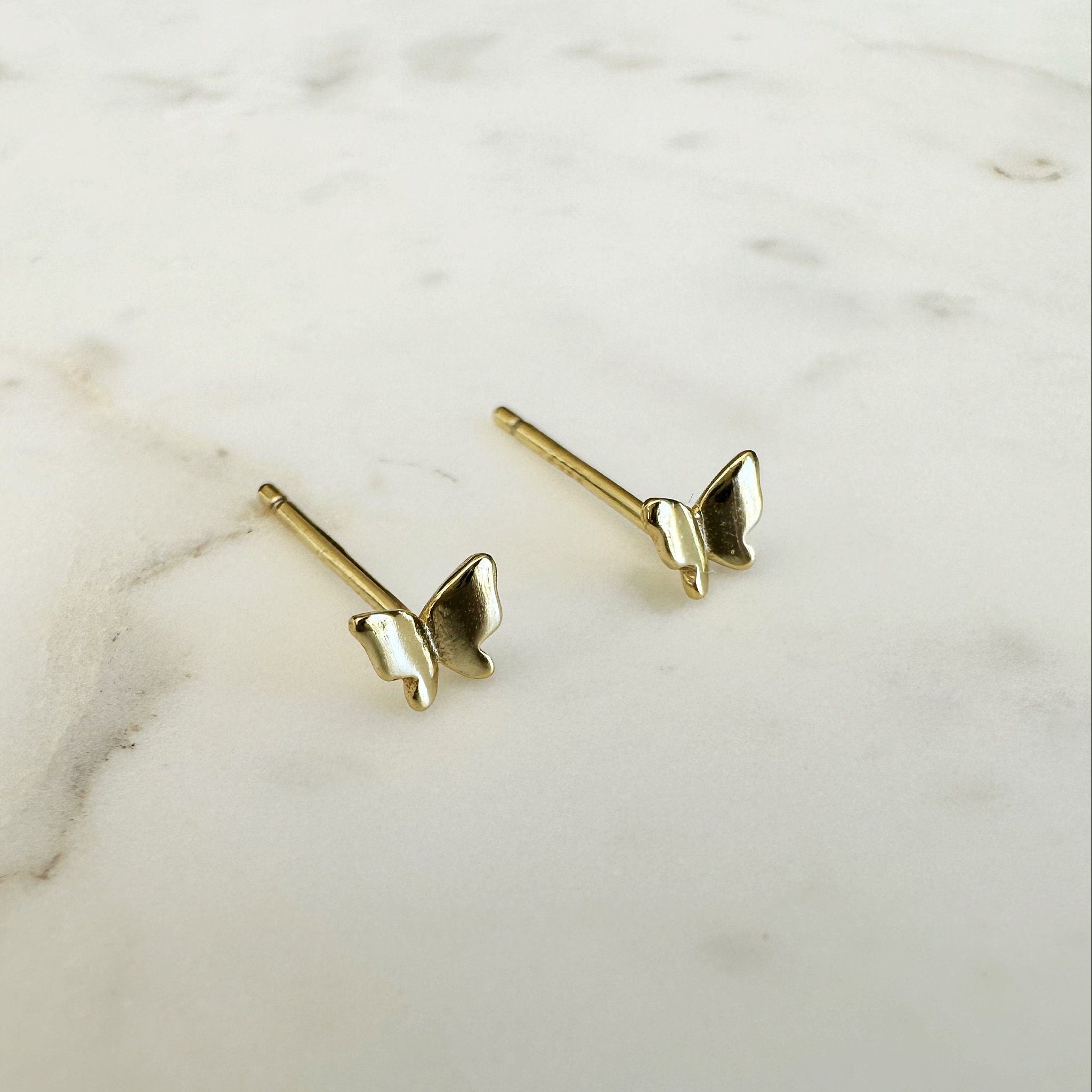 Gold Butterfly Stud Earrings