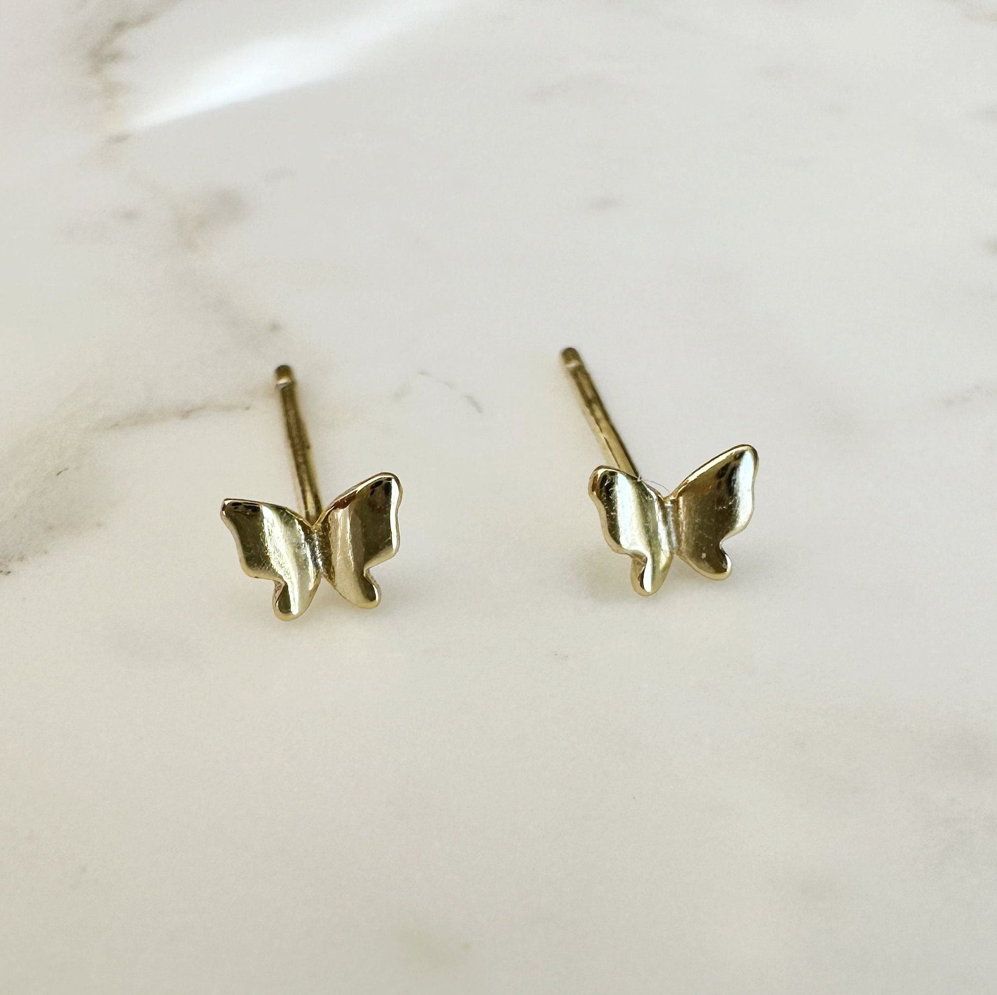 Gold Butterfly Stud Earrings