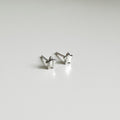 Rhodium Star Stud Earrings