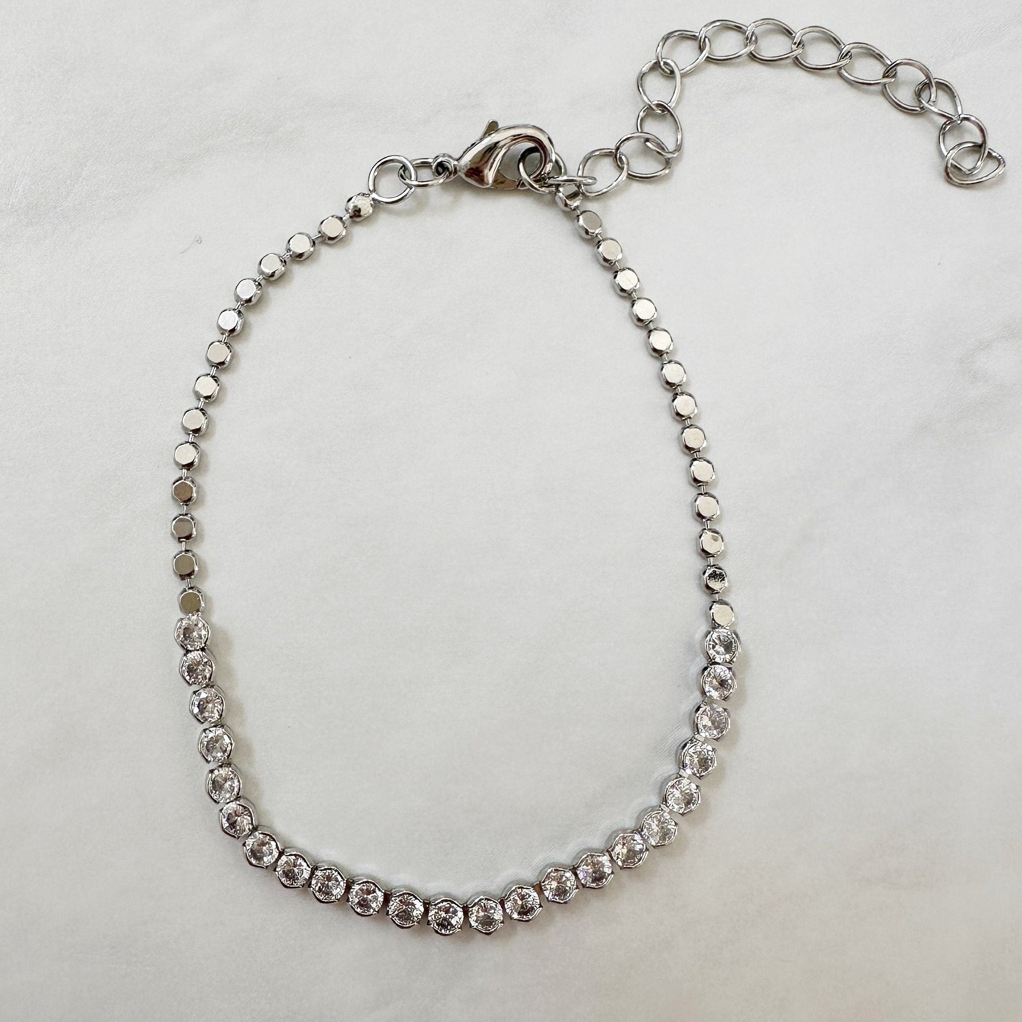 18k Rhodium Tennis Bracelet