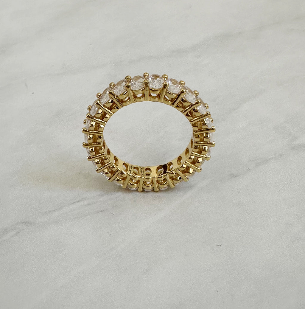 18k Gold Filled Oval CZ Eternity Ring