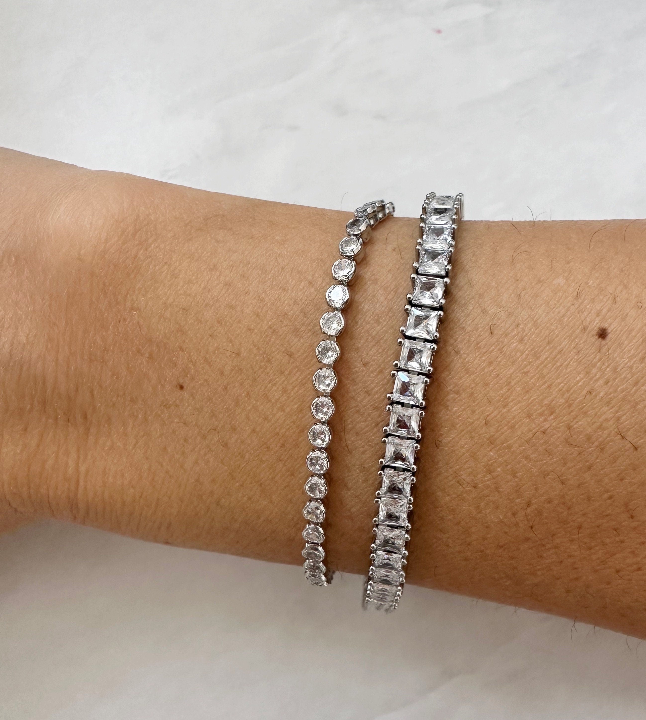 18k Rhodium Tennis Bracelet