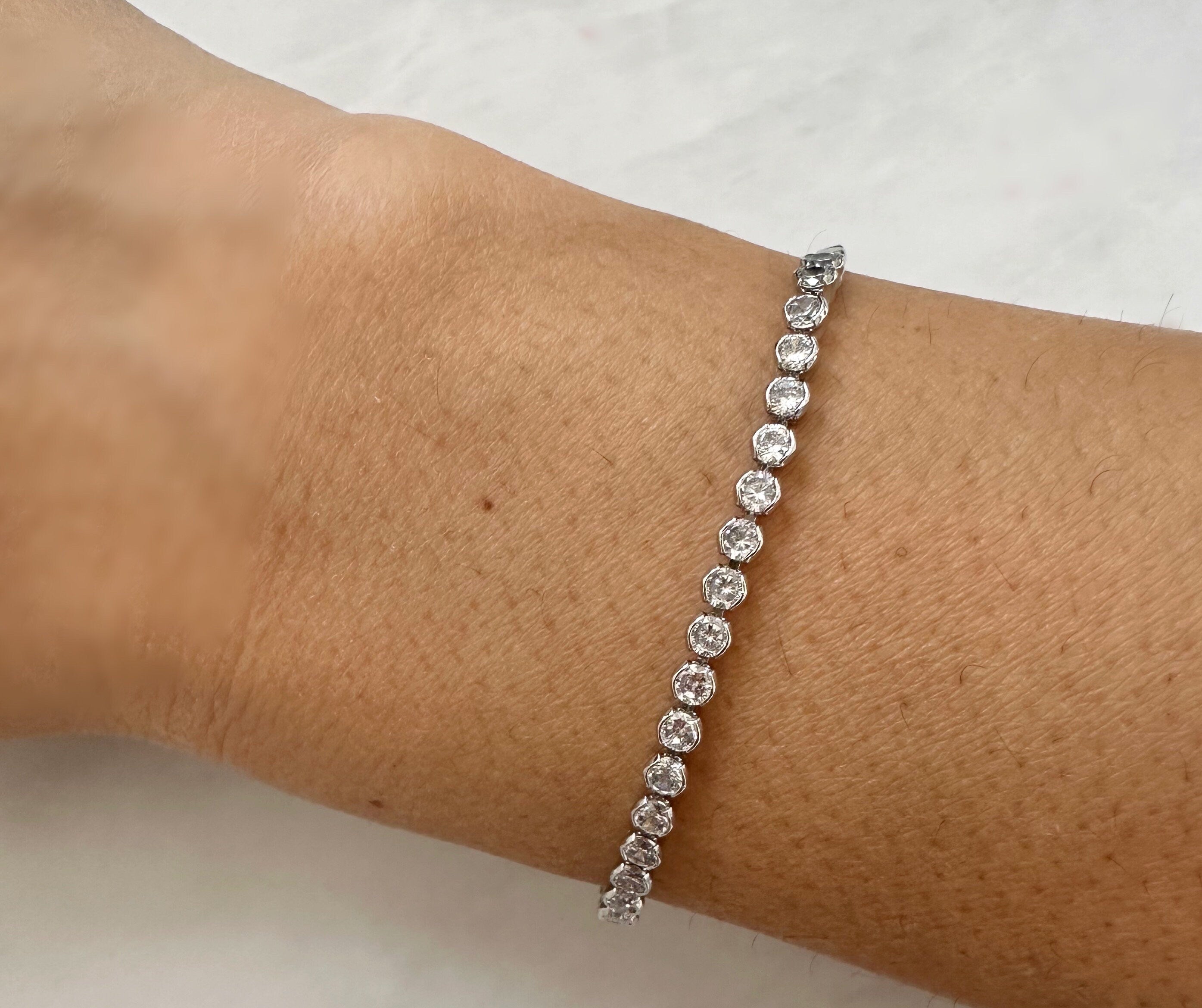 18k Rhodium Tennis Bracelet