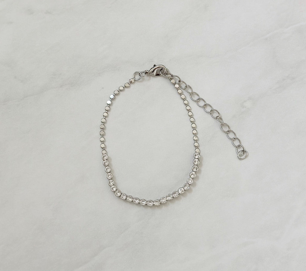 18k Rhodium Tennis Bracelet