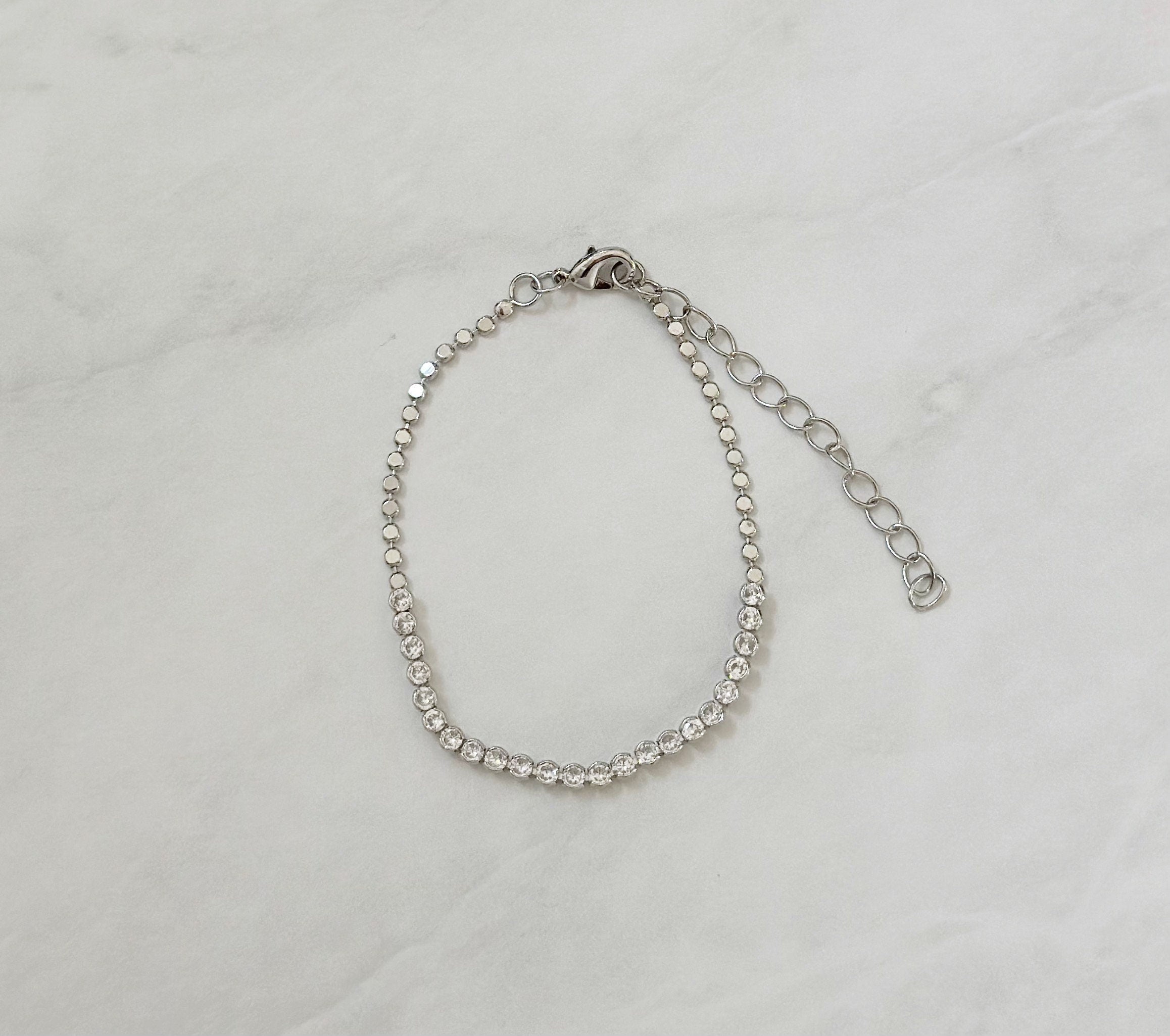 18k Rhodium Tennis Bracelet