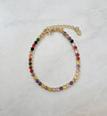 18k Gold Filled Rainbow Cubic Zirconia Tennis Bracelet