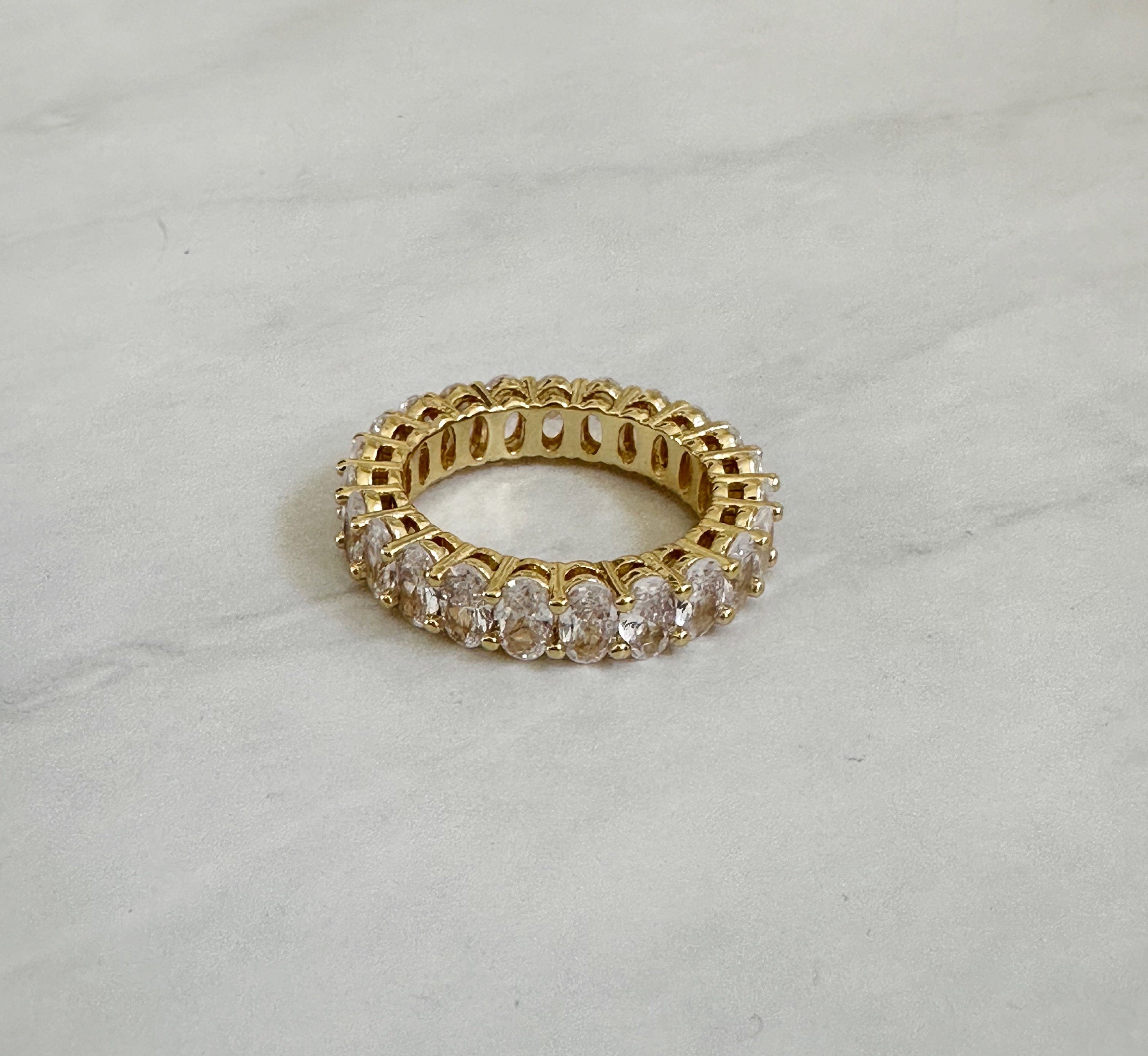 18k Gold Filled Oval CZ Eternity Ring