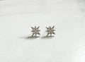 18k Rhodium Plated CZ Star Stud Earrings: Celestial Jewelry
