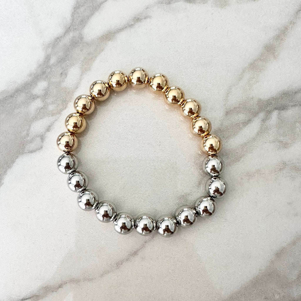Two Tone Large Beaded Bracelet