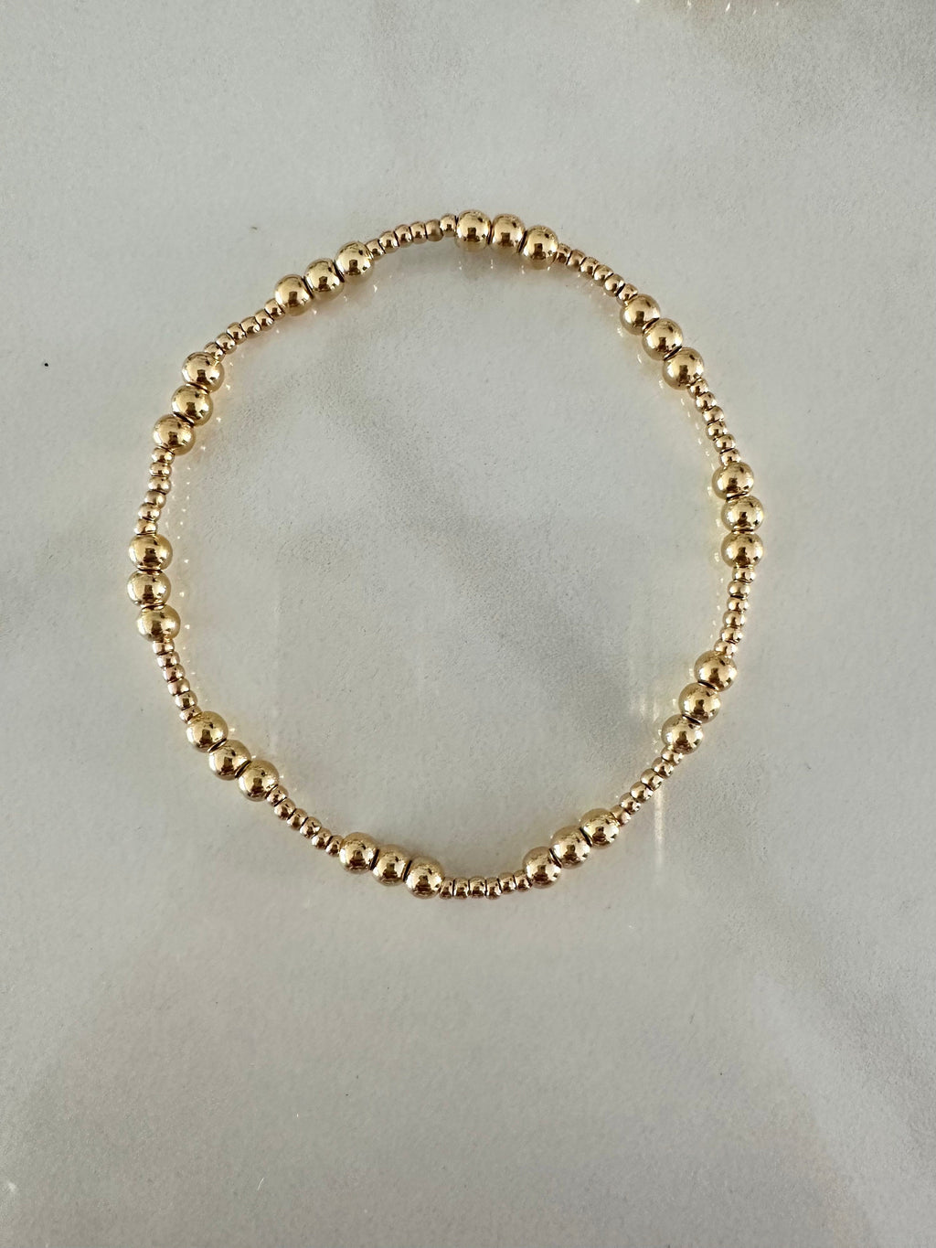 18k gold filled trio beaded stretch Bracelet