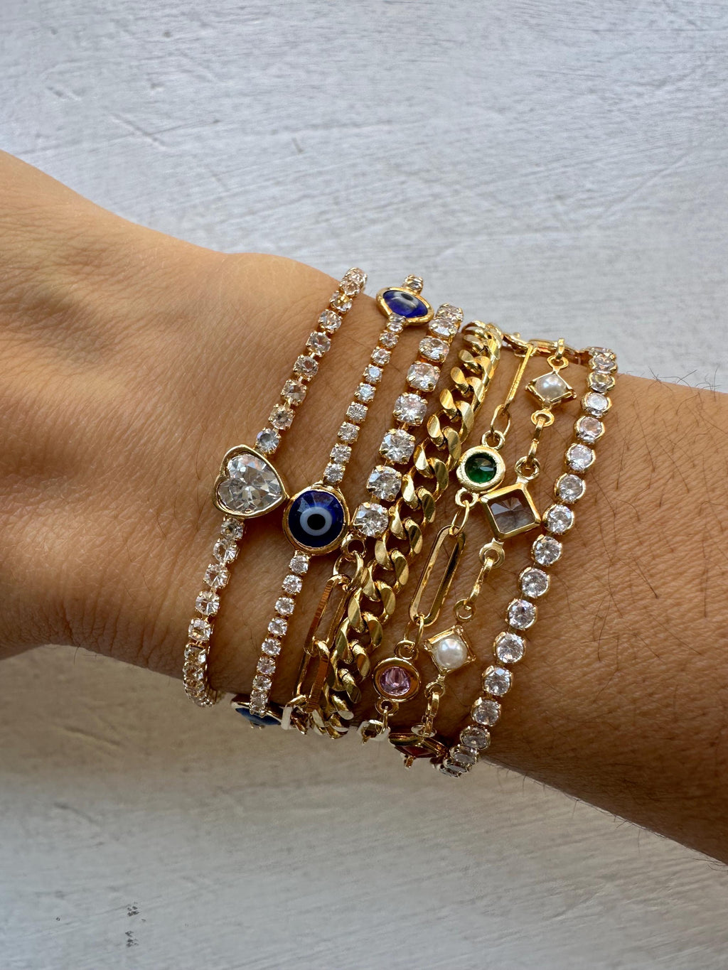 Multicolored CZ Chain Bracelet