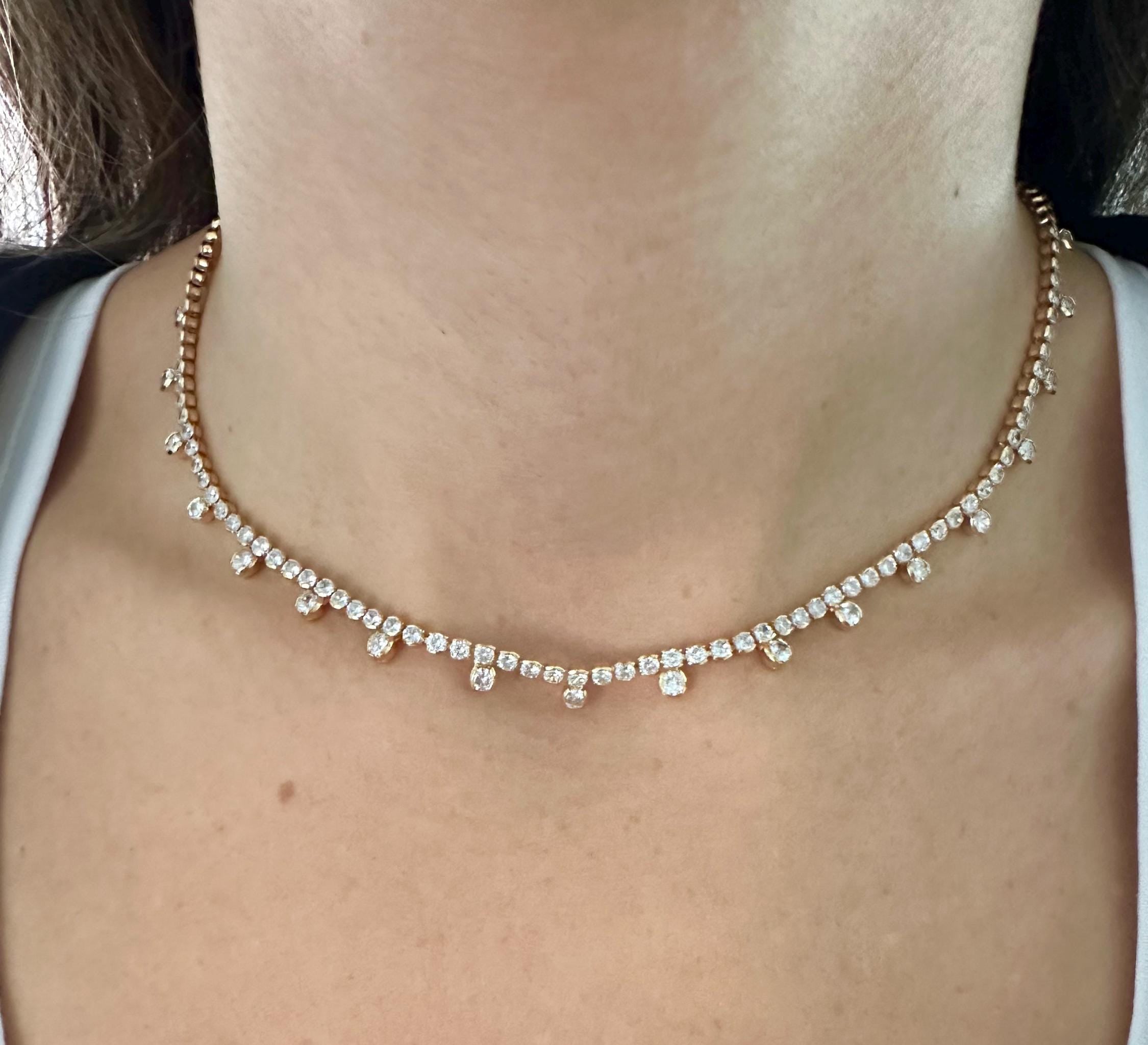 Round Clear CZ Tennis Necklace