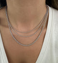 18k Gold Filled Triple Rope Chain Necklace-Statement Necklace, Layering Necklace