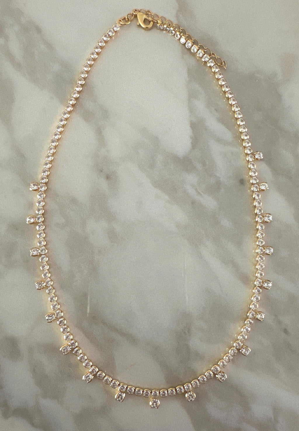 Round Clear CZ Tennis Necklace