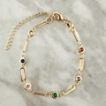 Multicolored CZ Chain Bracelet